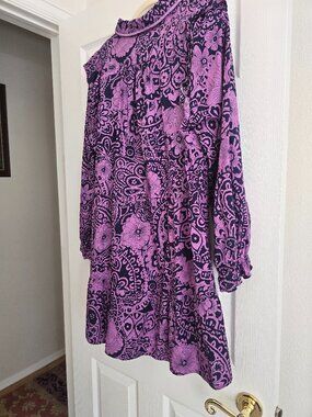 Umgee Purple Mini Cotton Dress Size 1XL